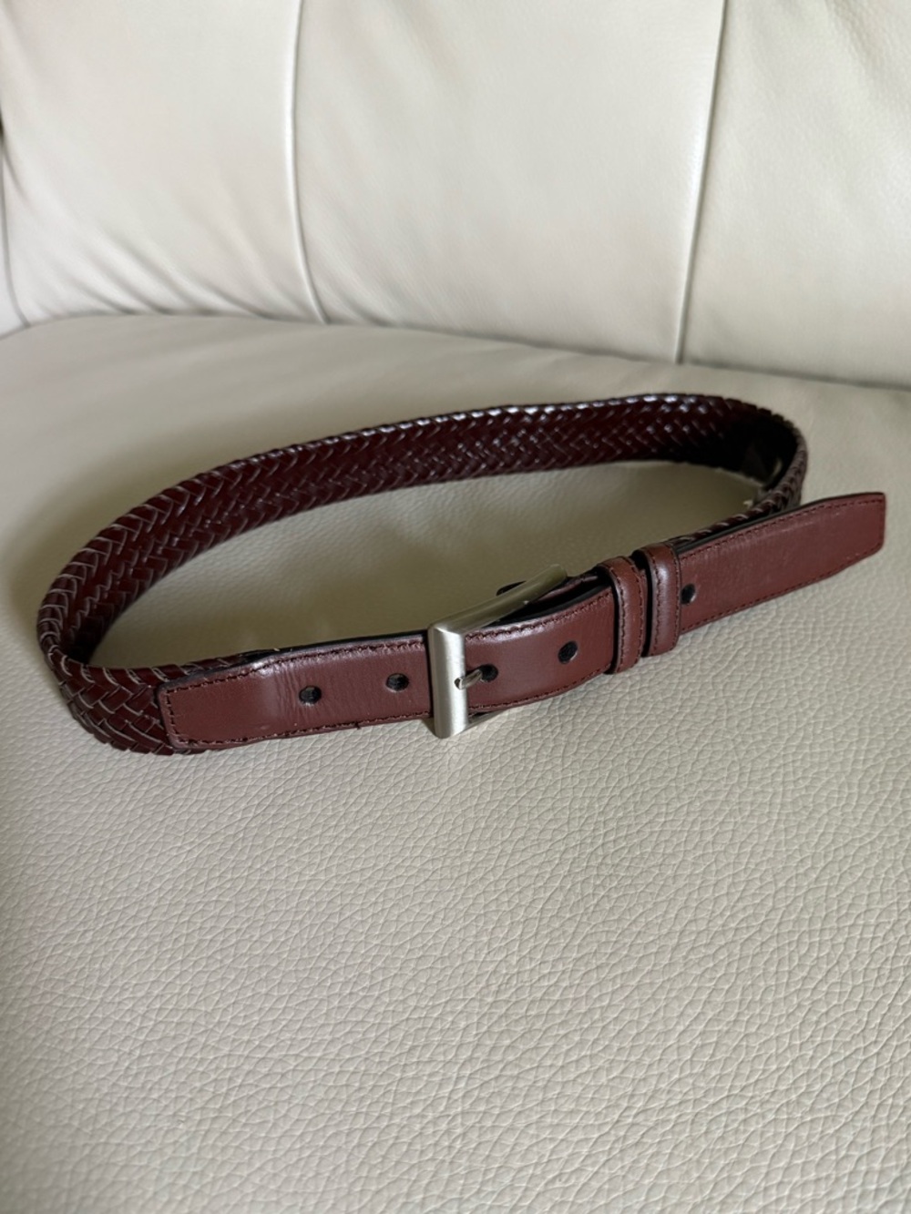 Women’s Leather Woven Brown Waist Belt size 26/28
